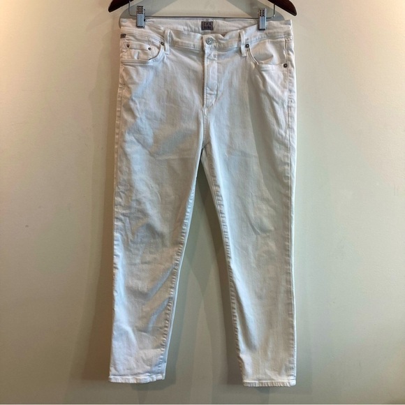 CITIZENS OF HUMANITY Sz 32 Rocket Crop High Rise Skinny White Jeans - Picture 3 of 11